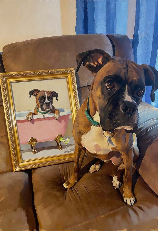 Customer photo review of Custom Pet Light Box Art (OIl painting)