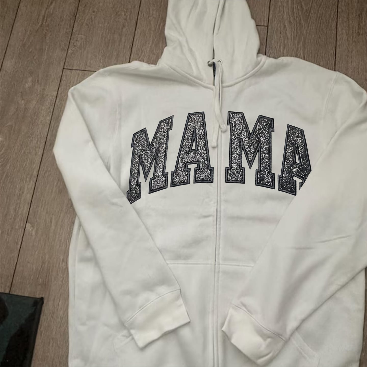 Customer photo review of Custom Embroidered Applique Glitter Mama Full Zip Sweatshirt - Gift for Mom