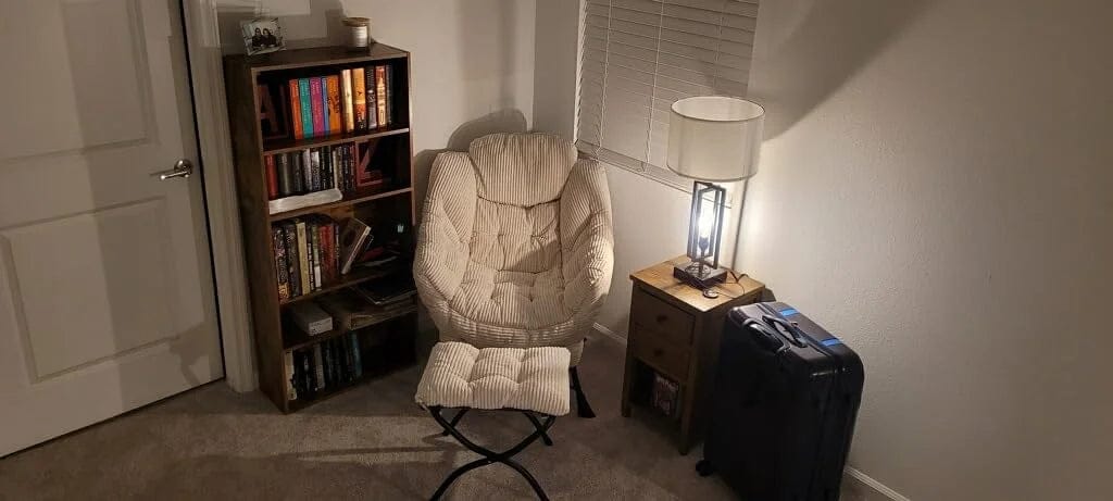 Customer photo review of Lazy Chair with Ottoman Folding Lounge