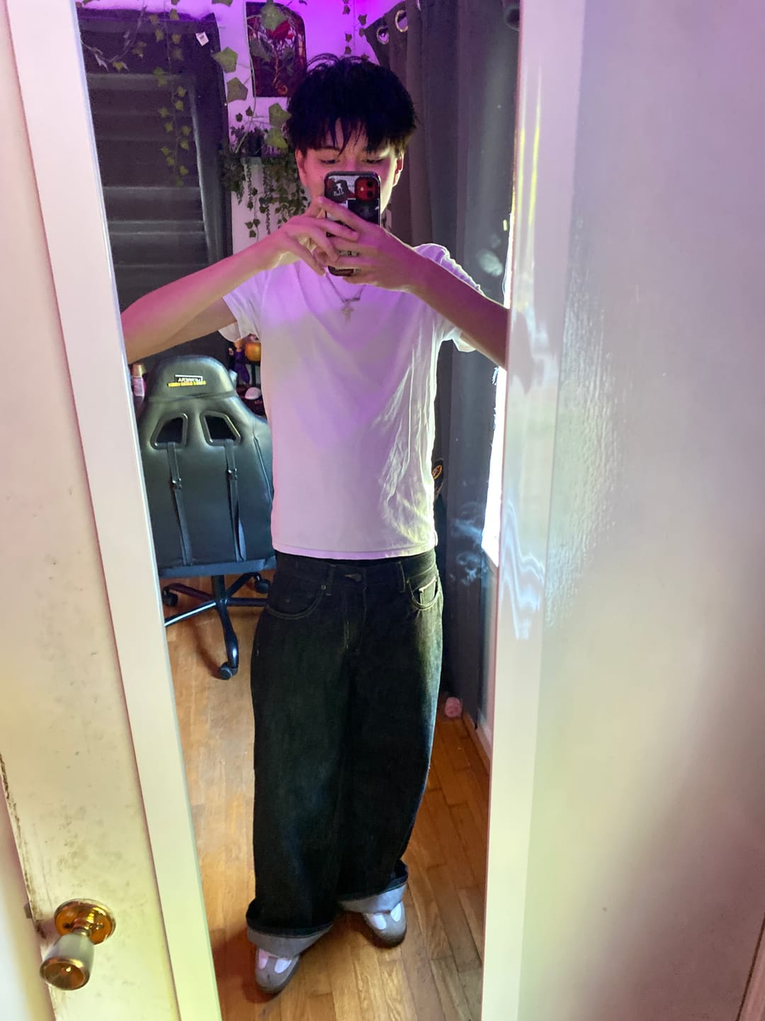 Customer photo review of Raw Black Selvedge Denim