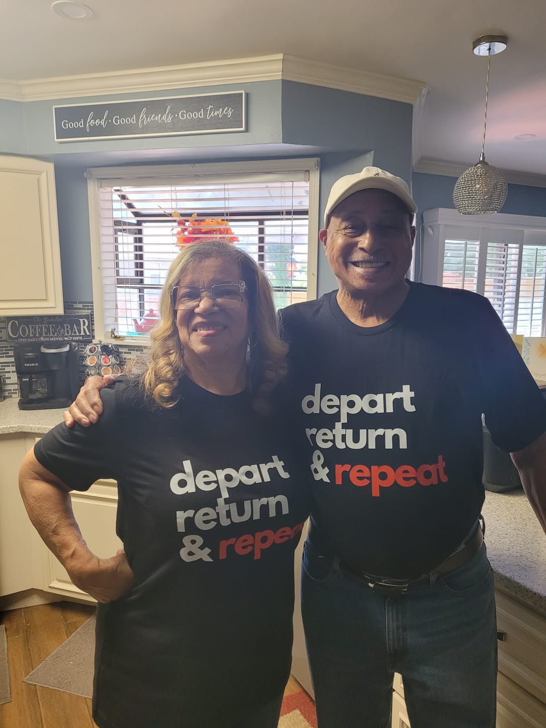Customer photo review of Depart, Return And Repeat Black Unisex T-Shirt