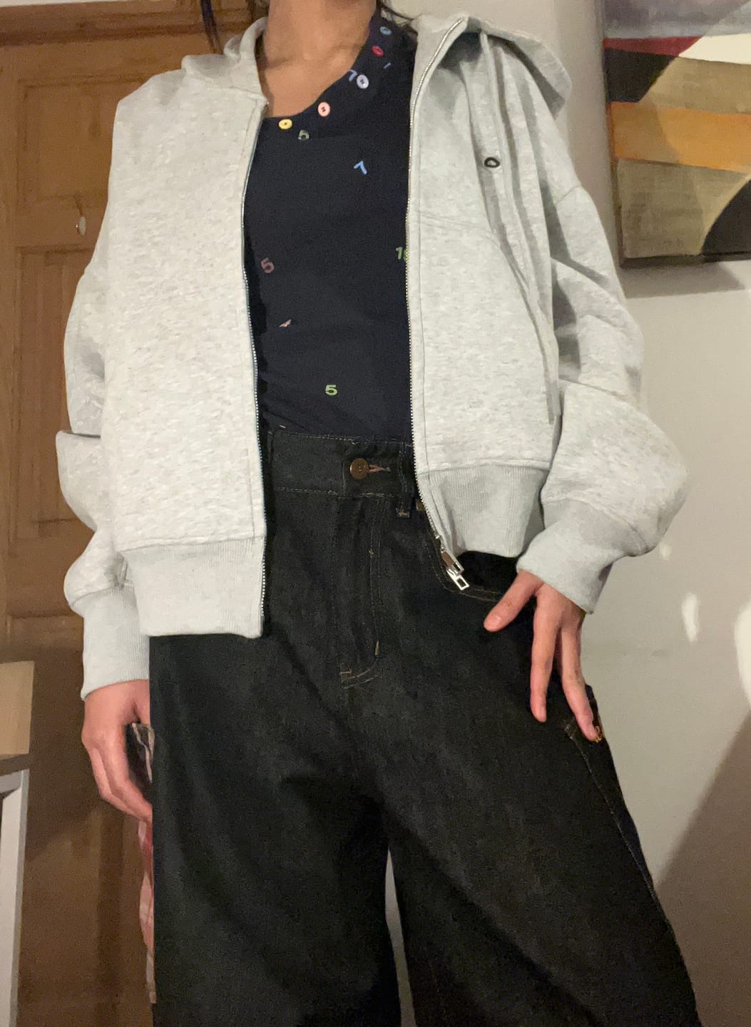Customer photo review of Aelfric Eden Boxy Double Zip Up Hoodie