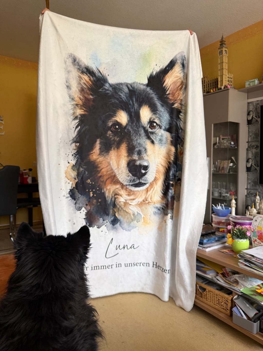 Customer photo review of Personalisierte Decke "Aquarell Haustier"