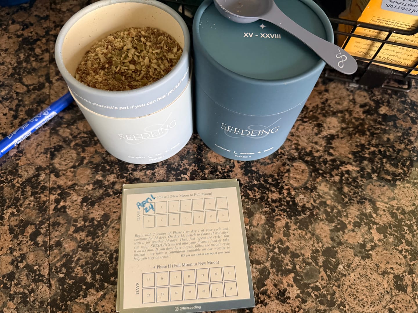 Customer photo review of Organic Seed Cycling Kit | 30 Day Supply