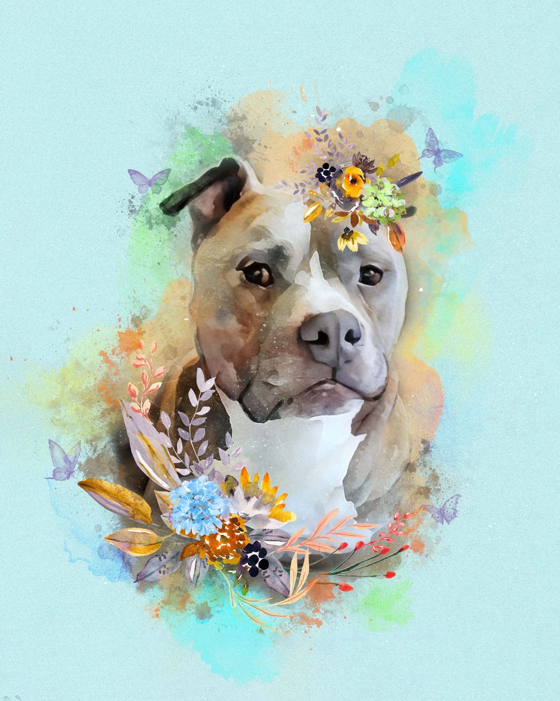 Customer photo review of "Flourish for Mom" Watercolor Pet Canvas