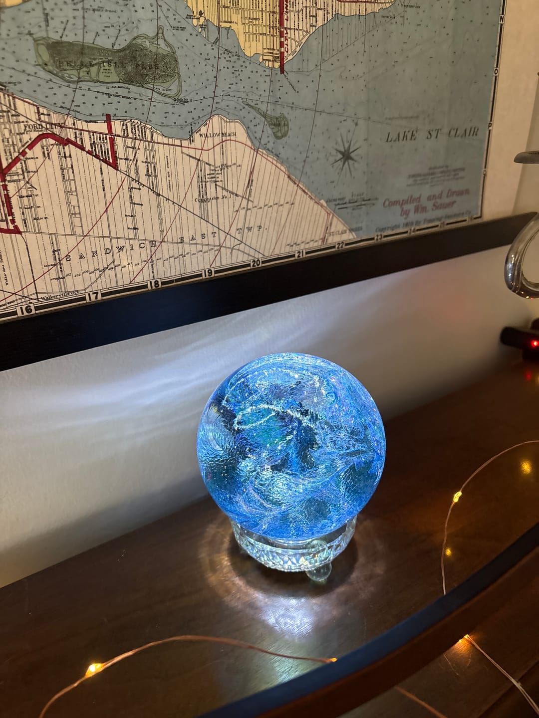 Customer photo review of Dichroic Explosion Orb with Cremation Ash