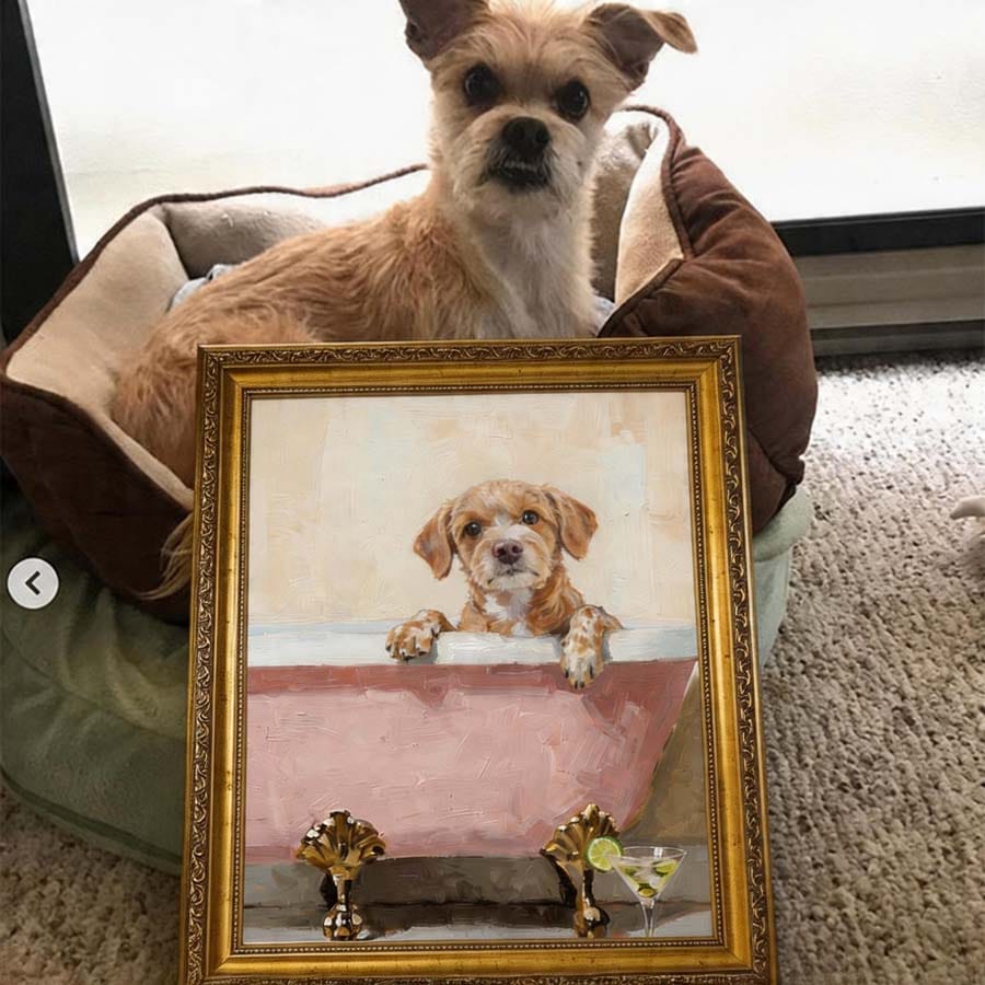 Customer photo review of Custom Pet Light Box Art (OIl painting)