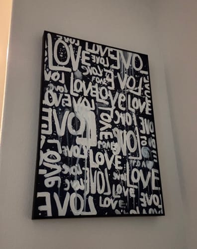Customer photo review of Love Graffiti Wall Art