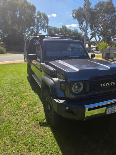 Customer photo review of Smoked Front Corner Indicator Lights to suit Toyota LandCruiser 70 Series (09/2023+)