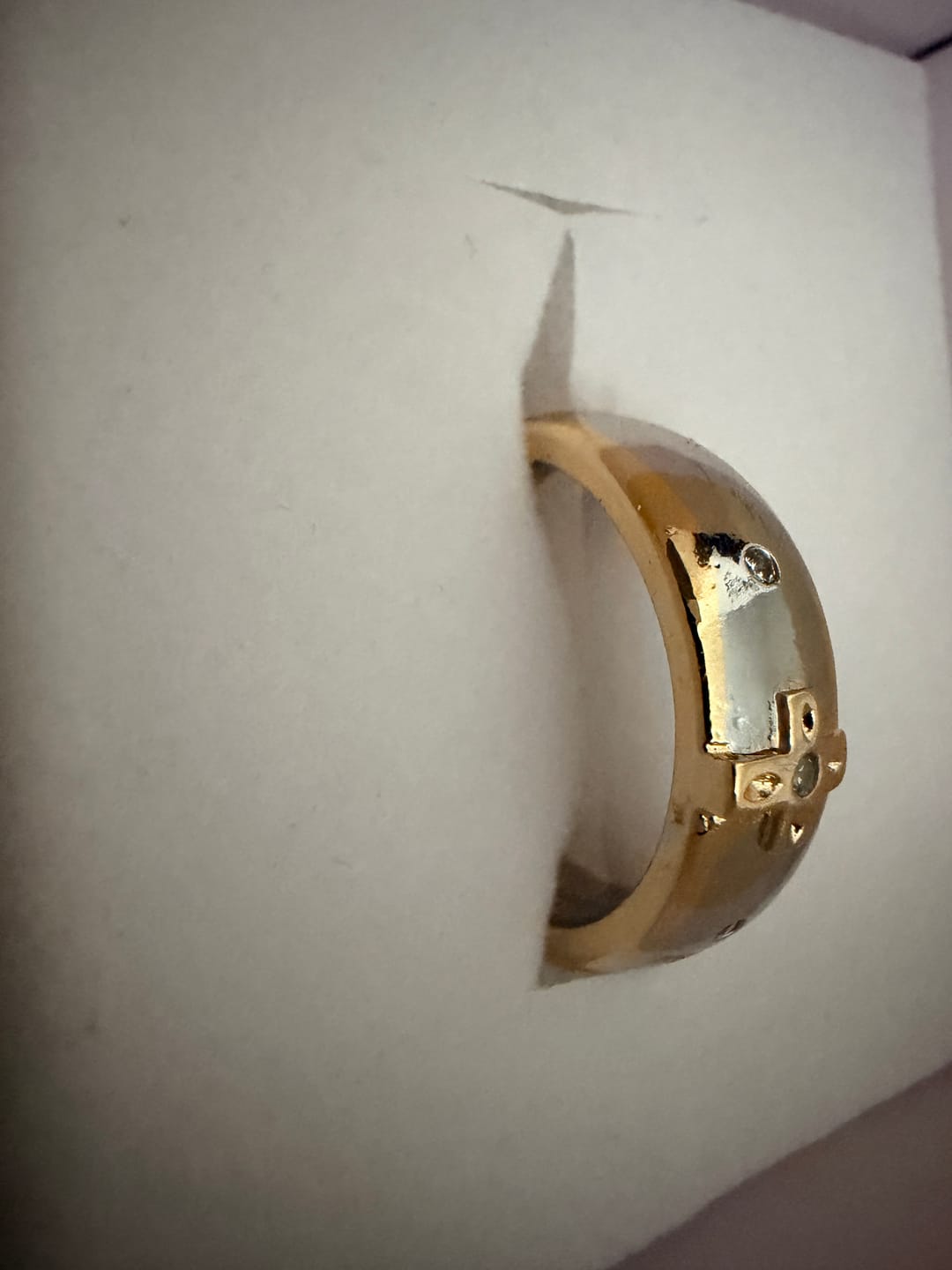 Customer photo review of FREE Today: Modern Style Two-tone Gold Cross Alloy Ring-With God All Things Are Possible