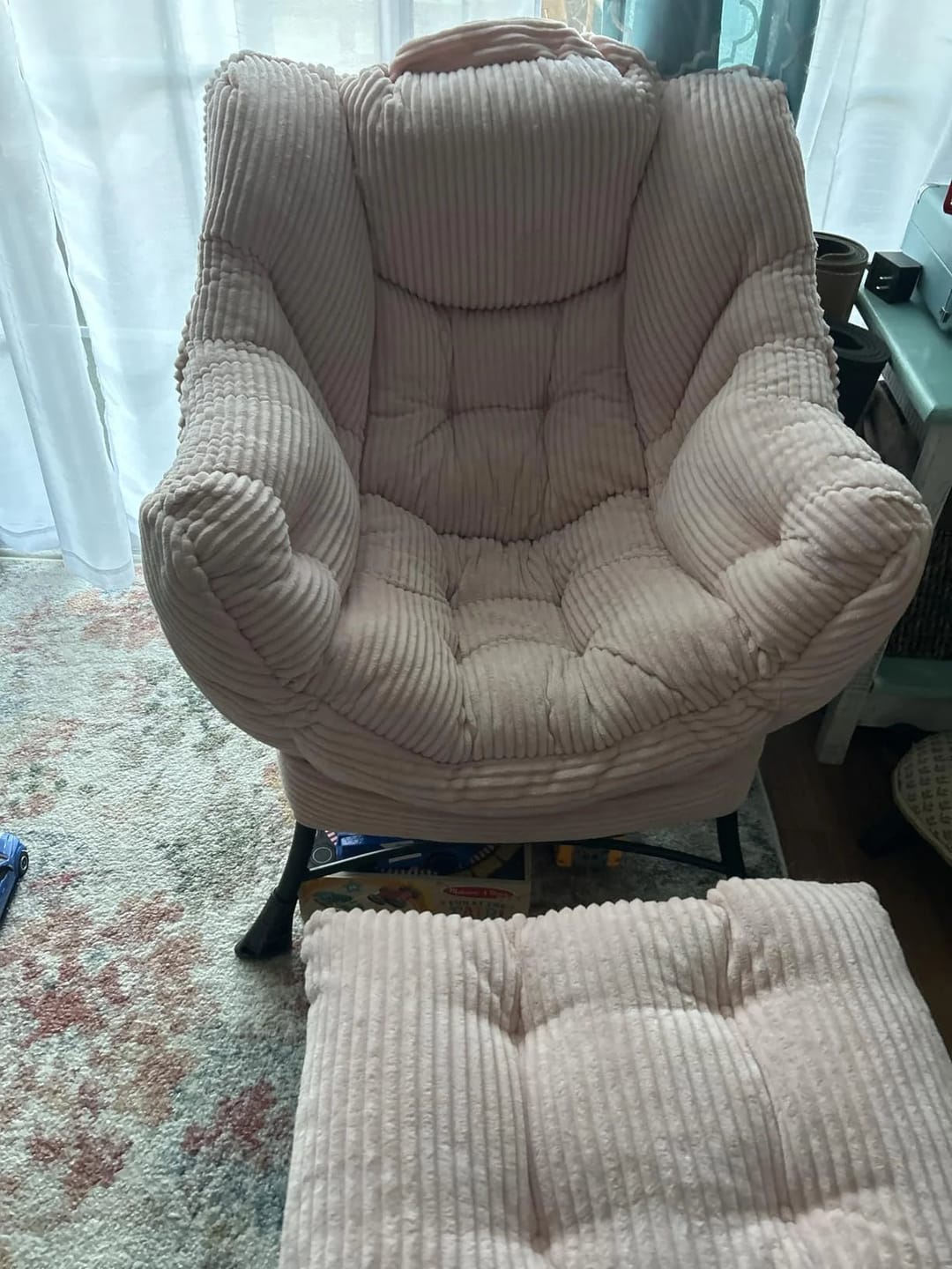 Customer photo review of Lazy Chair with Ottoman Folding Lounge
