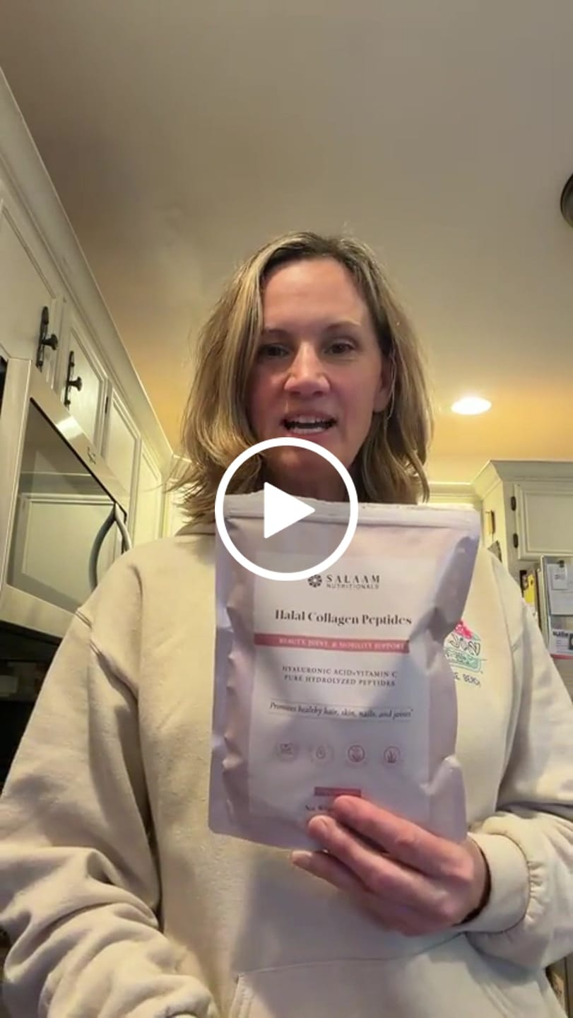 Customer video review of Pure Halal Collagen Hydrolyzed Peptides Type 1 & 3 Powder - With Vitamin C & Hyaluronic Acid | Salaam Nutritionals