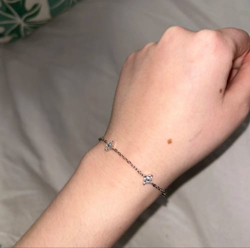 Customer photo review of Chloe Cluster Clover Bracelet