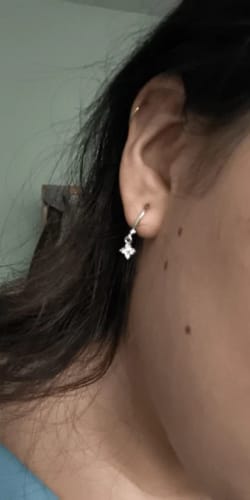 Customer photo review of Chloe Crystal Clover Earrings