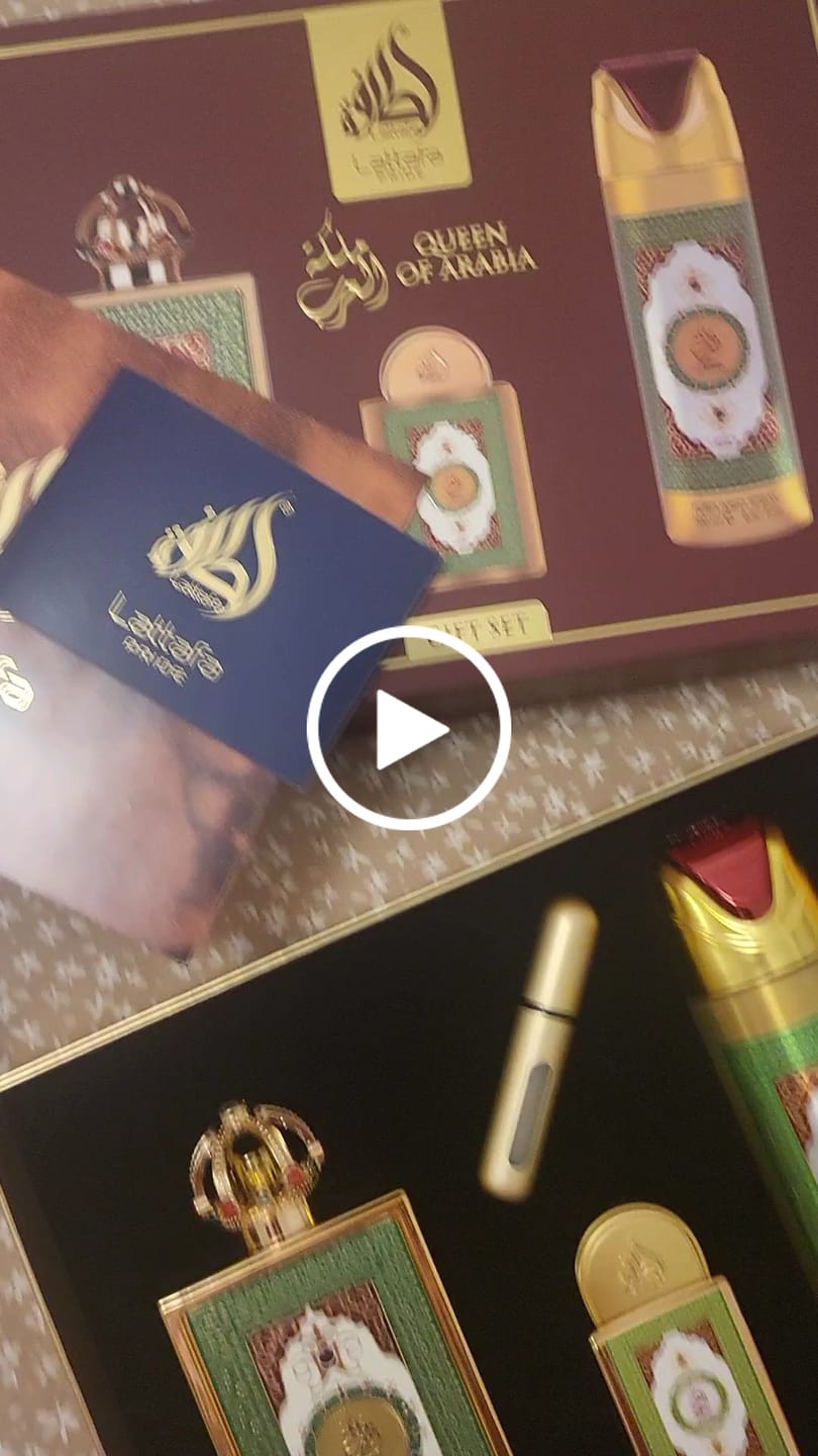 Customer video review of CONJUNTO QUEEN OF ARABIA LATTAFA PRIDE - 100ML