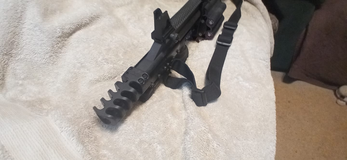 Customer photo review of 12 Gauge Shotgun Clamp-On Muzzle Brake