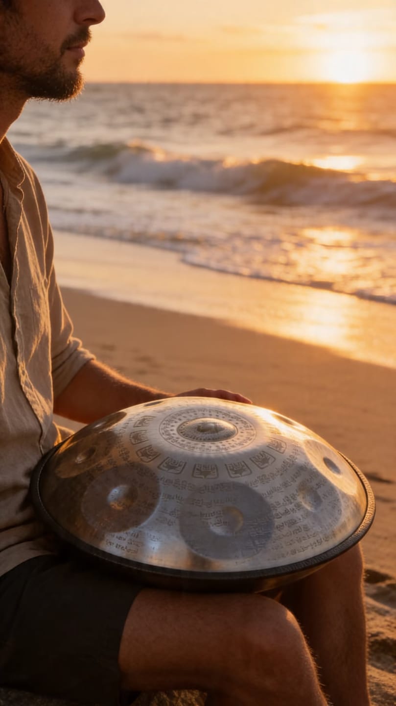 Customer photo review of Cosmos Handpan - Tantra Tibetan Series 9/10/12 Notes Tambourine - Gift Set