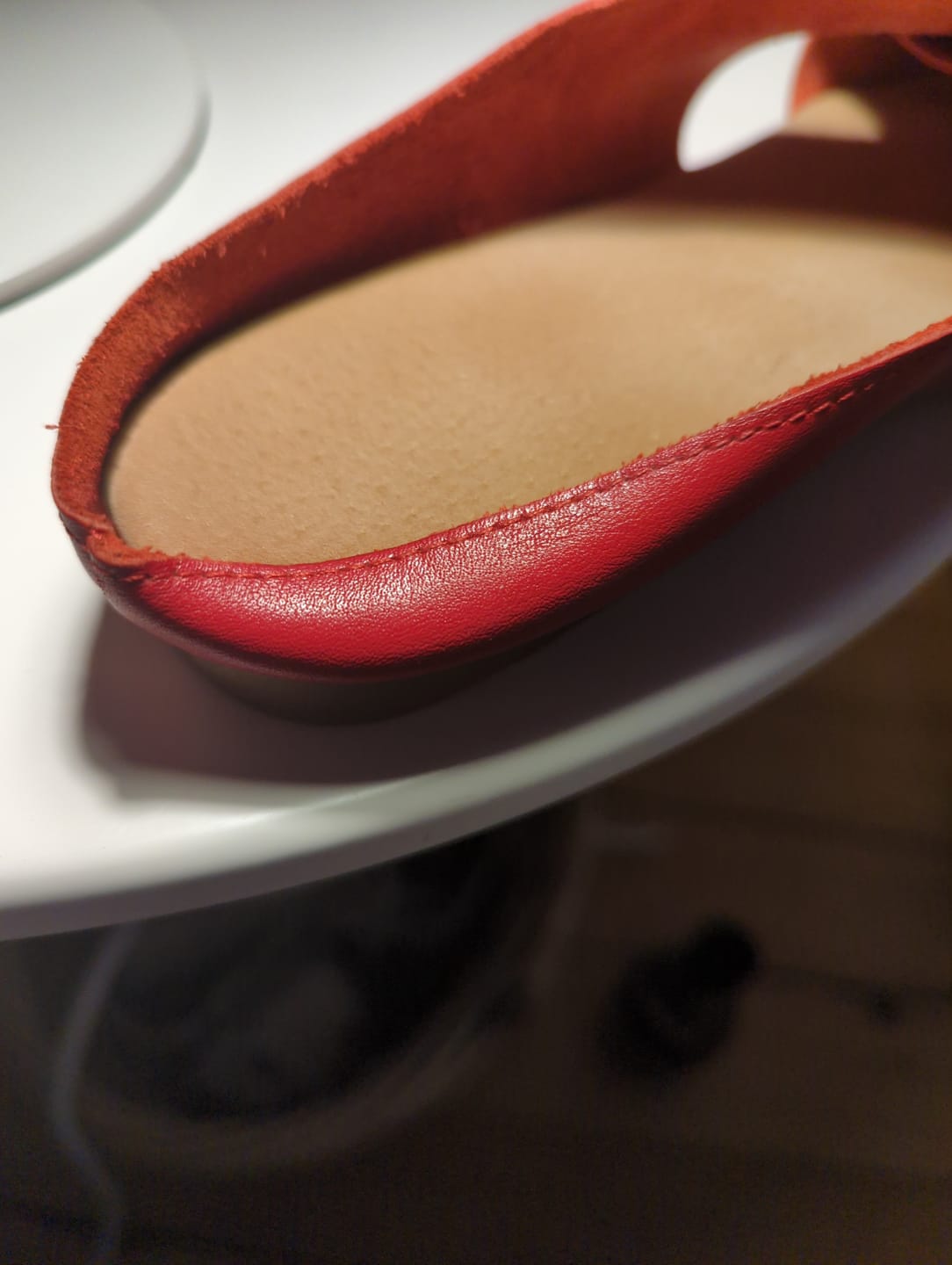 Customer photo review of Women Summer Solid Leather Spliced Slippers