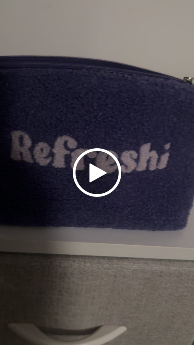 Customer video review of Grape Purple Fluffy Makeup Bag