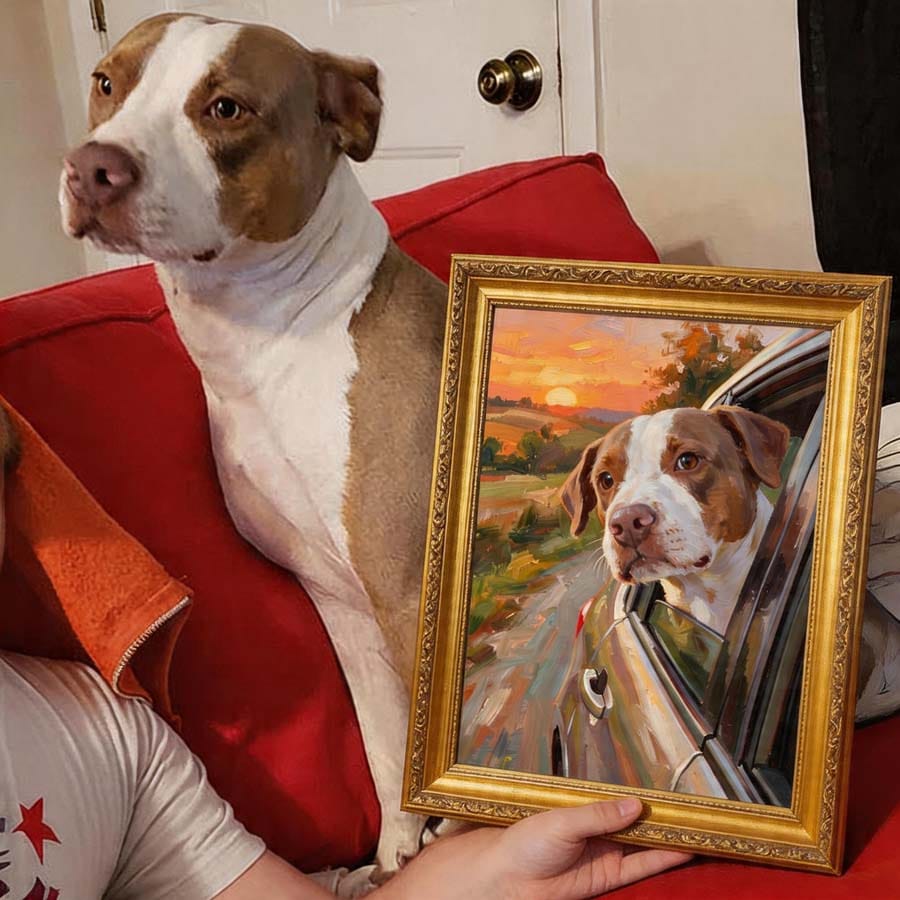 Customer photo review of Custom Pet Light Box Art (OIl painting)