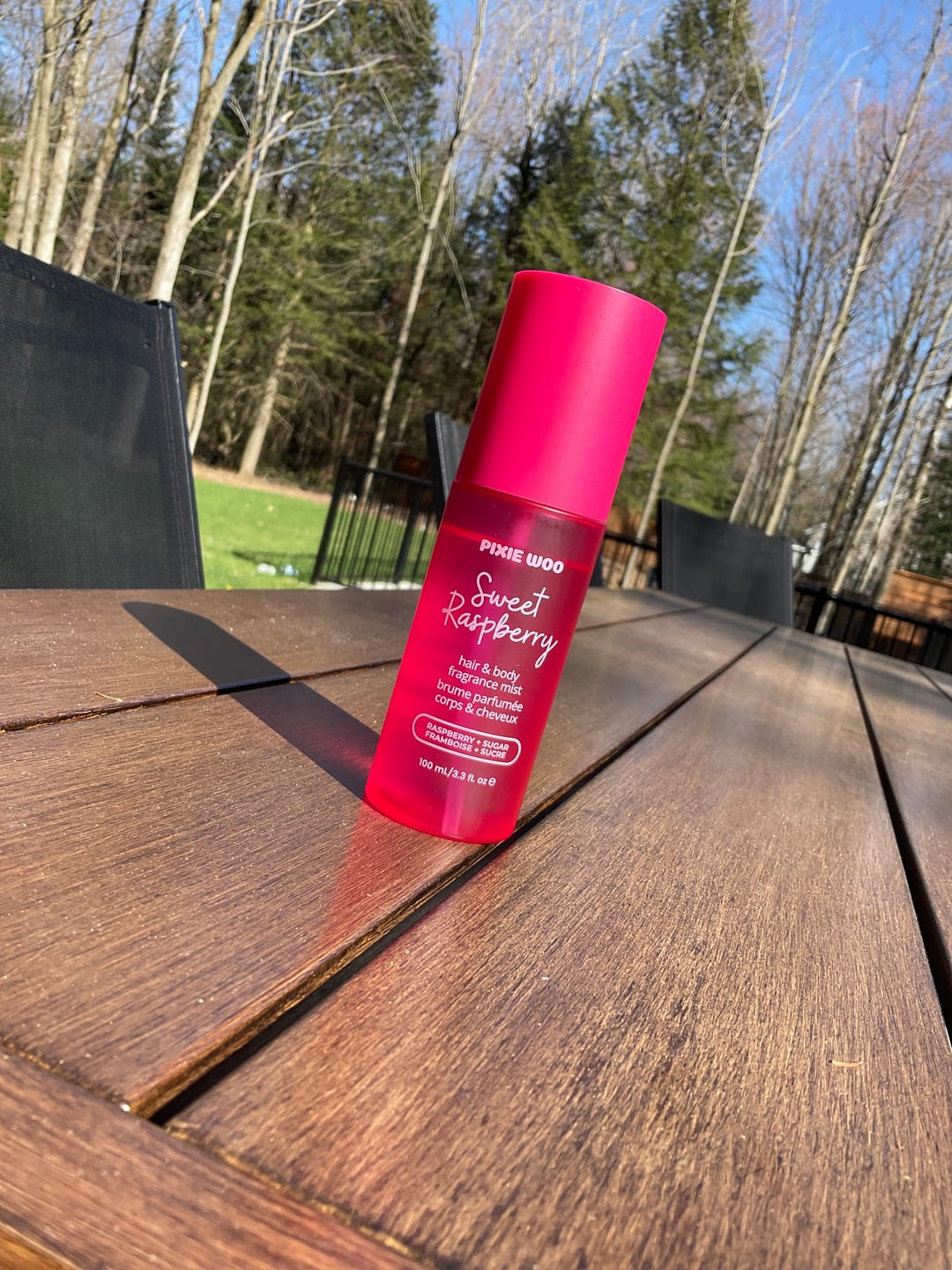 Customer photo review of Sweet Raspberry Hair & Body Mist