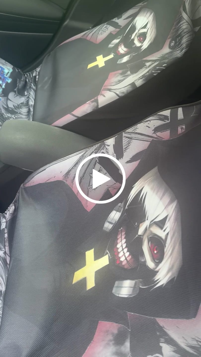 Customer video review of Kaneki Ken Car Seat Covers Custom Anime Tokyo Ghoul Car Interior Accessories