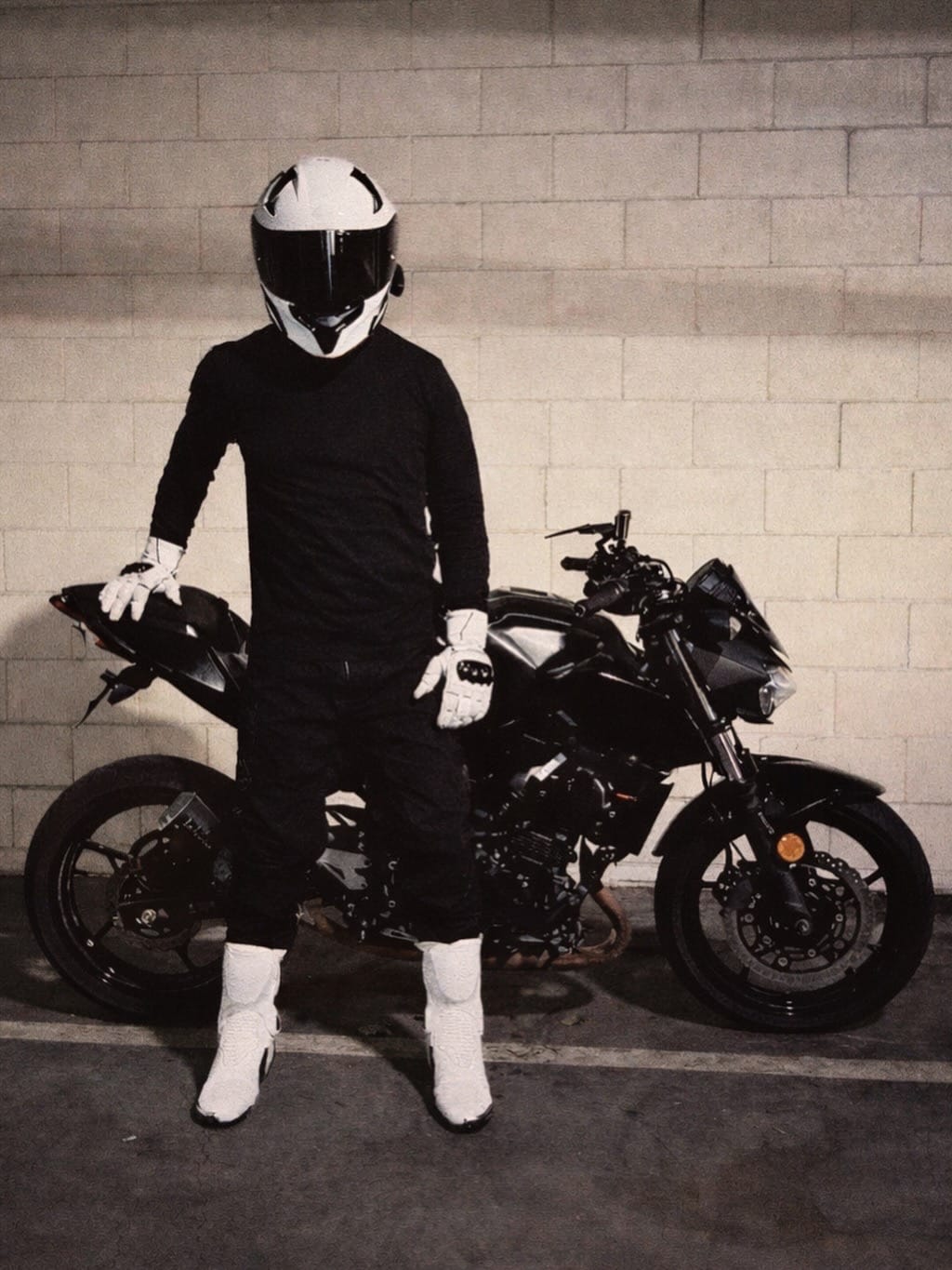 Customer photo review of Motorcycle Riding Boots White