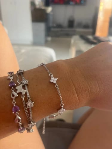 Customer photo review of Chloe Cluster Clover Bracelet