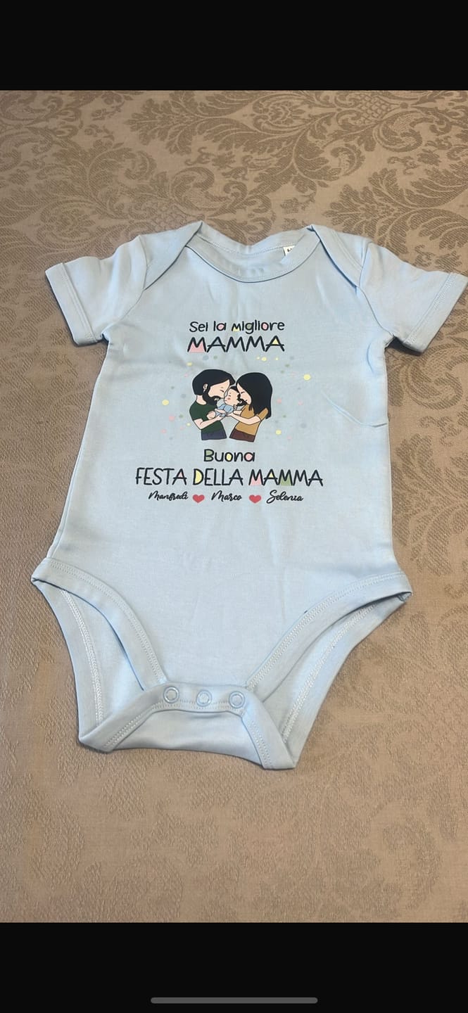 Customer photo review of Festa della mamma - Body personalizzato per neonato per la Festa della Mamma e del Papà