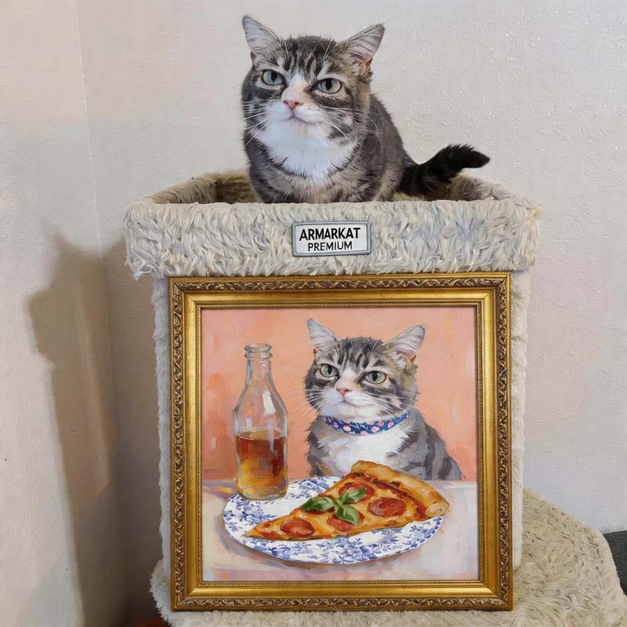 Customer photo review of Custom Pet Light Box Art (OIl painting)