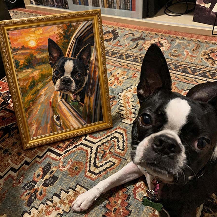 Customer photo review of Custom Pet Light Box Art (OIl painting)