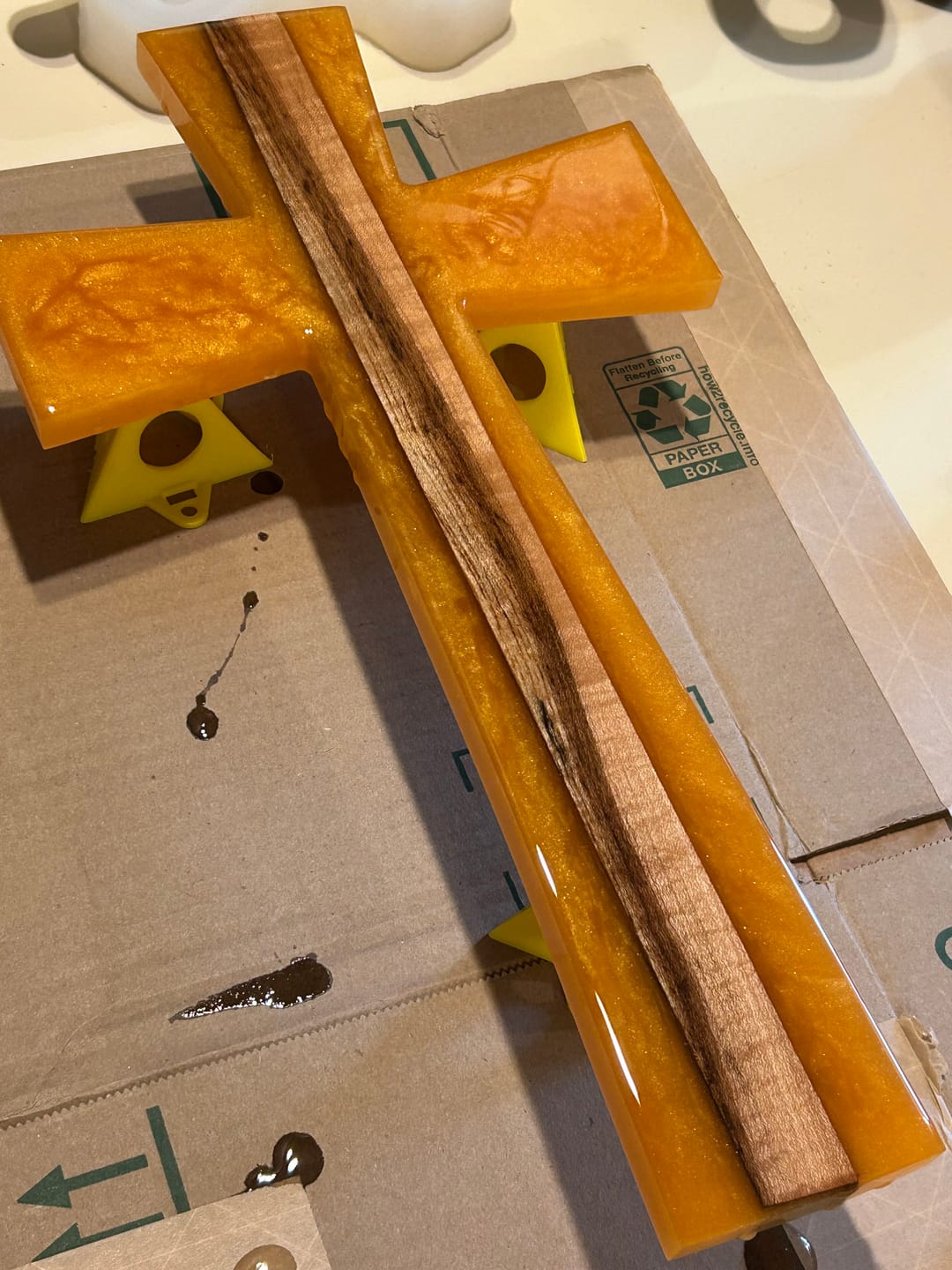 Customer photo review of 20x10x1" Cross Silicone Mold For Epoxy Resin - Large Cross Mold
