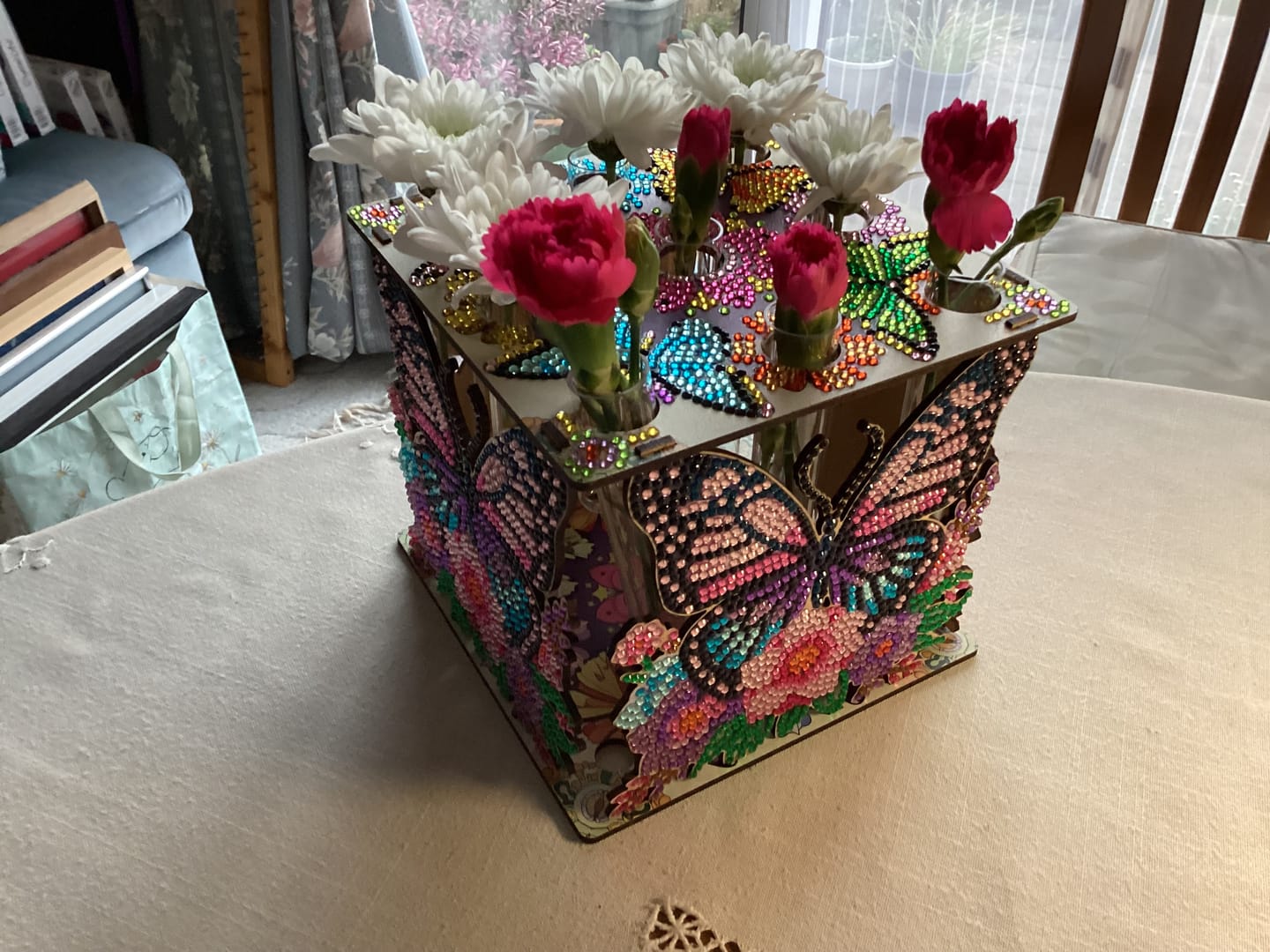 Customer photo review of Butterfly Cube Vase Crystal Art Kit