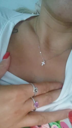 Customer photo review of Chloé Crystal Cross Pendant