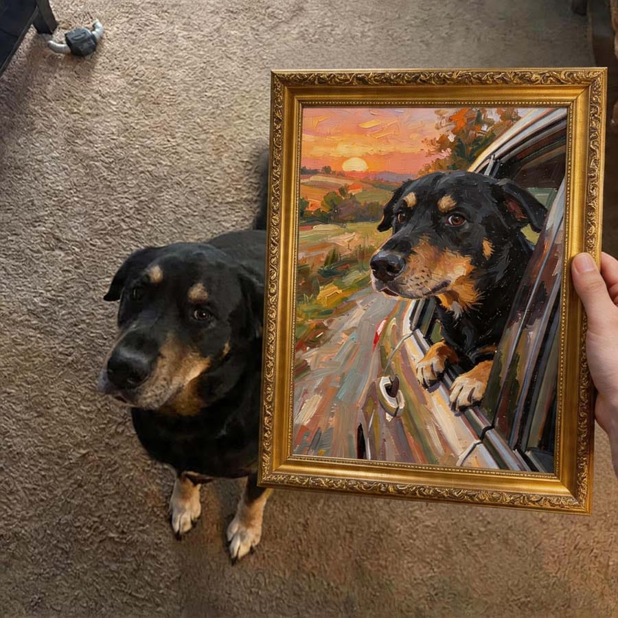 Customer photo review of Custom Pet Light Box Art (OIl painting)