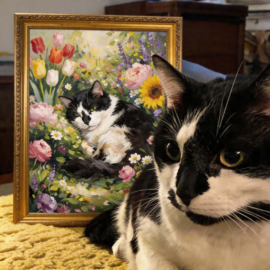 Customer photo review of Custom Pet Light Box Art (OIl painting)