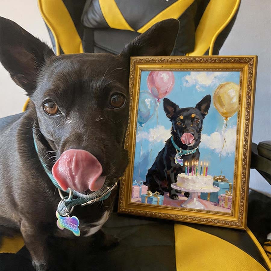 Customer photo review of Custom Pet Light Box Art (OIl painting)