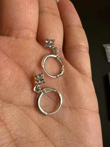 Customer photo review of Chloe Crystal Clover Earrings
