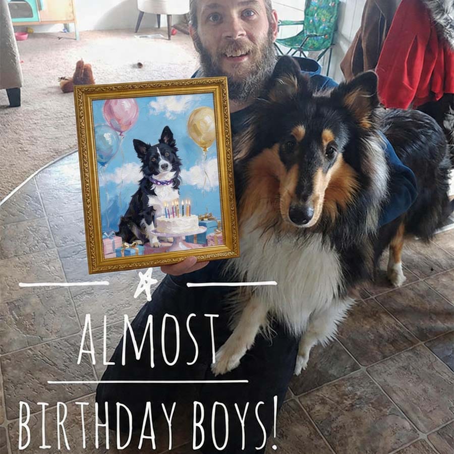 Customer photo review of Custom Pet Light Box Art (OIl painting)