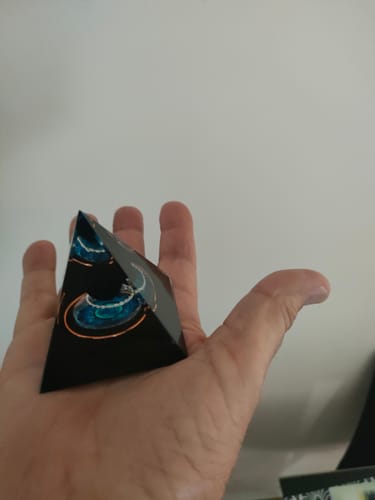Customer photo review of Obsidian Heart Orgone Pyramid