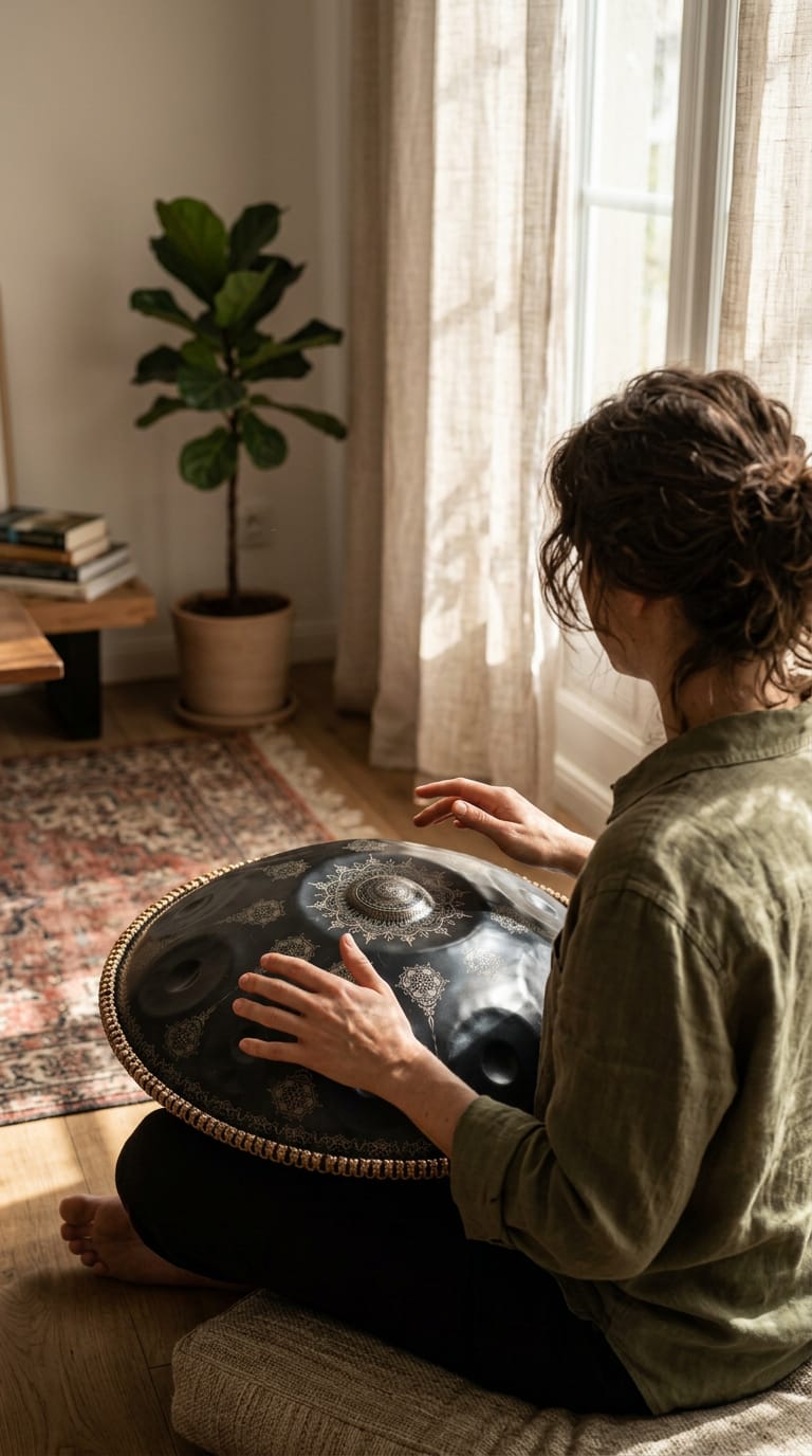 Customer photo review of Cosmos Handpan - Midnight Mandarins 10 Notes in D Minor - Tambourine Gift Set