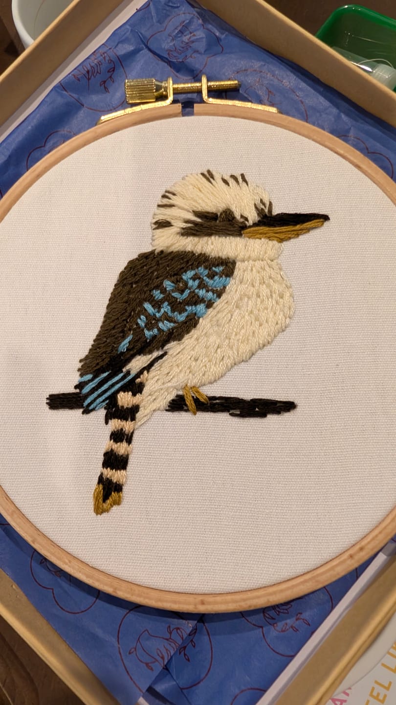Customer photo review of Kookaburra Embroidery Kit