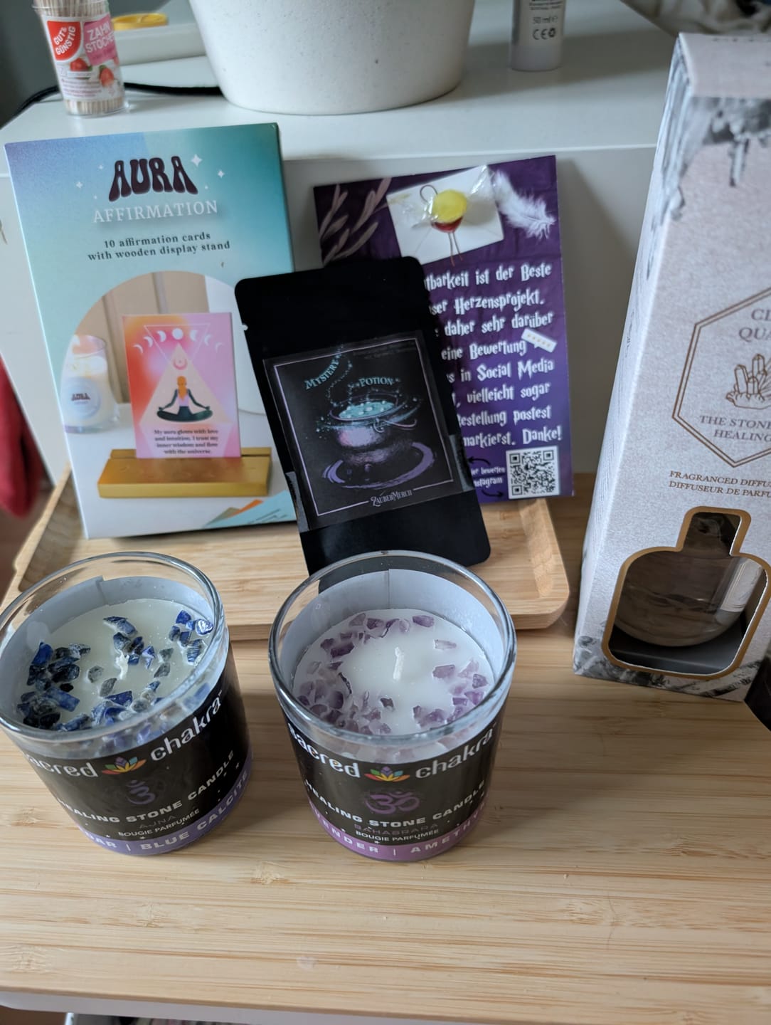 Customer photo review of Chakra Duftkerze im Glas – mit Natursteinen in 7 tollen Düften erhältlich