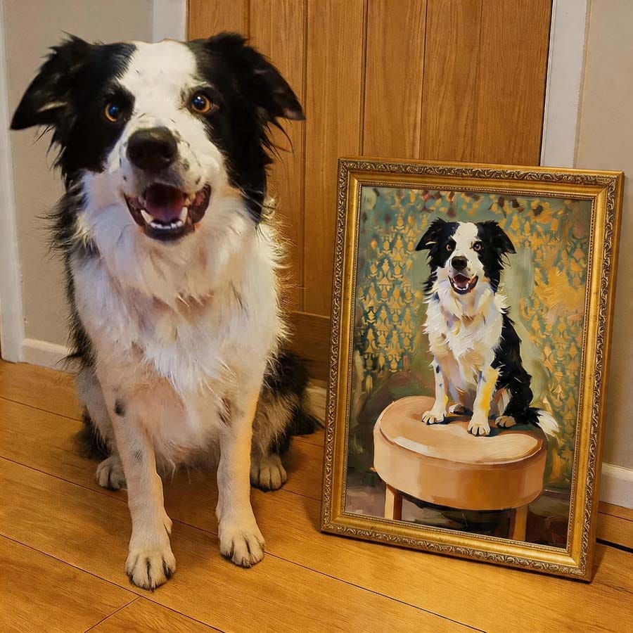 Customer photo review of Custom Pet Light Box Art (OIl painting)
