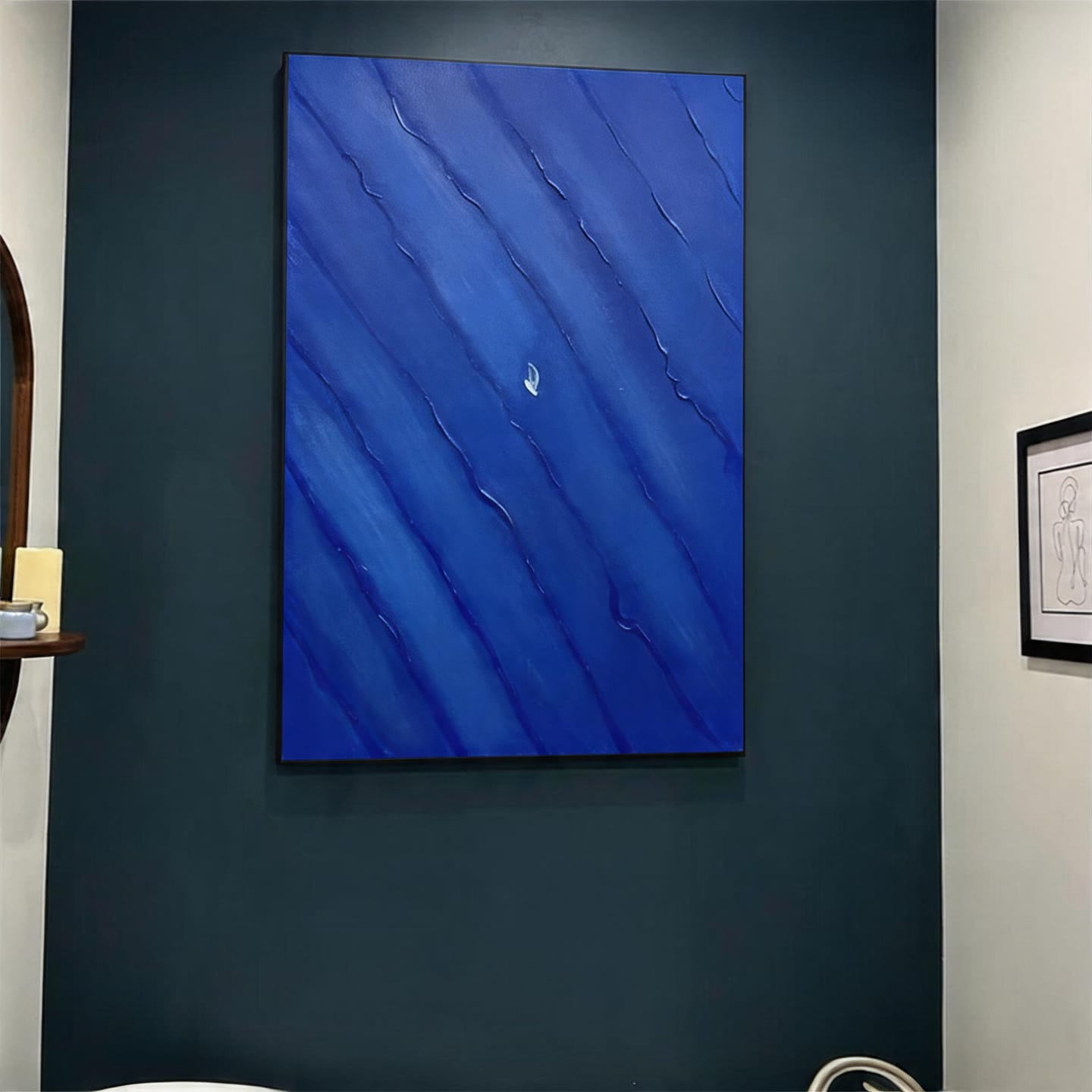 Customer photo review of Blue Sky And Ocean Abstract Textured Wall Art #SO271