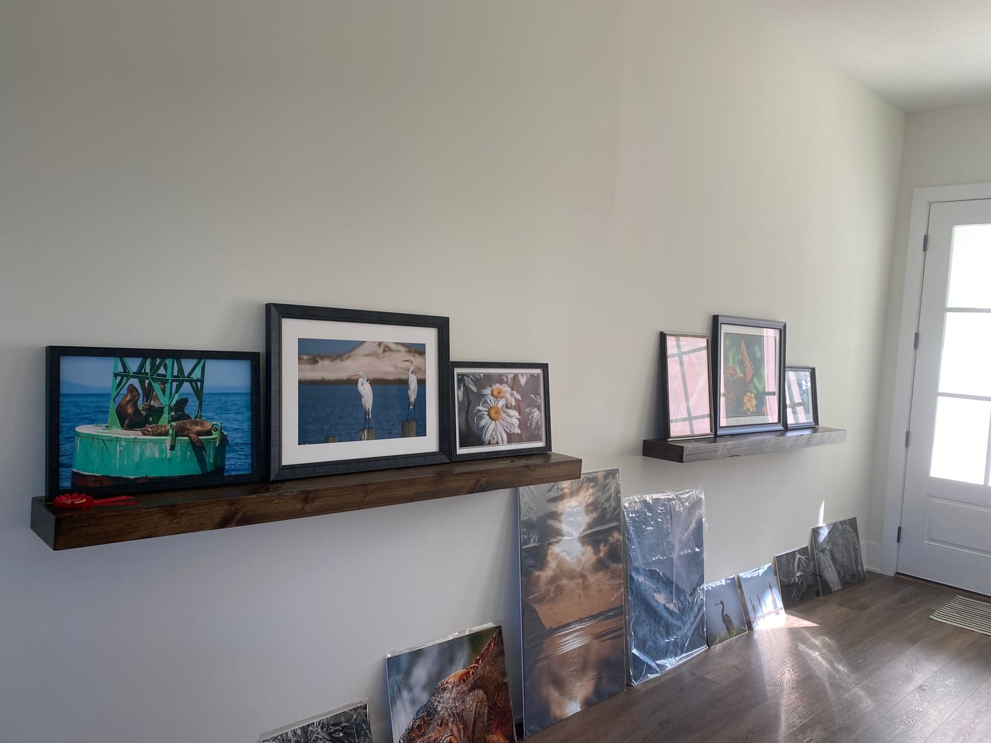 Customer photo review of Distressed 3" Thick Floating Shelves