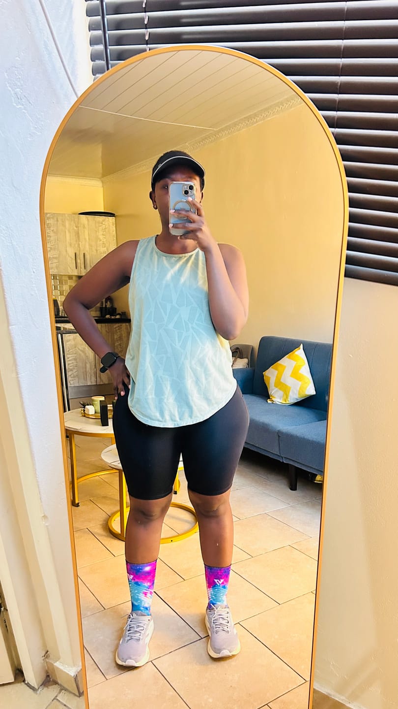 Customer photo review of Women’s High Rise Knee-Length Pocket Shorts