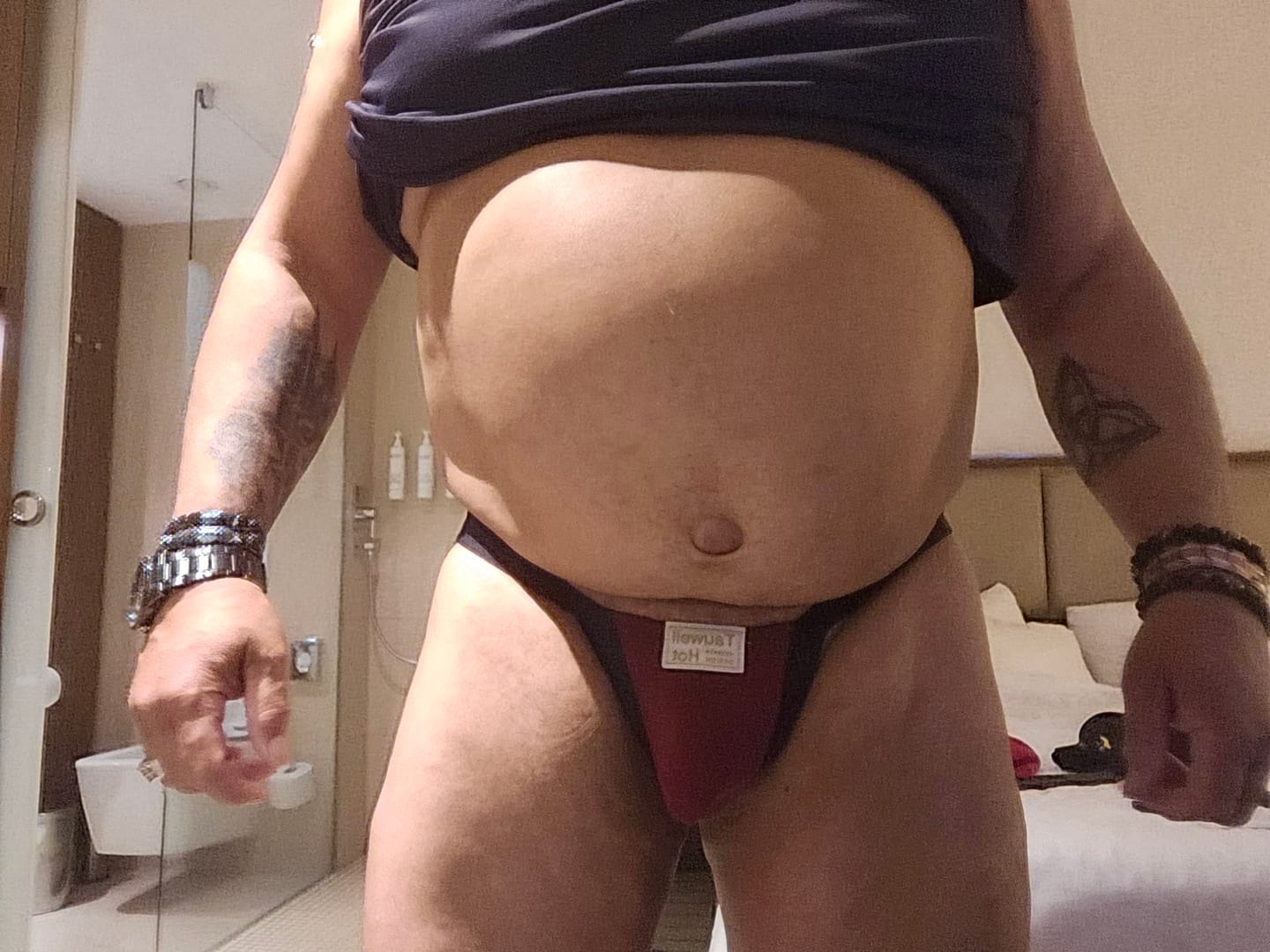 Customer photo review of 2 Pack Men's Ultra-Soft Cotton Low-Rise Sexy Anti-Chafing Stretch Jockstrap