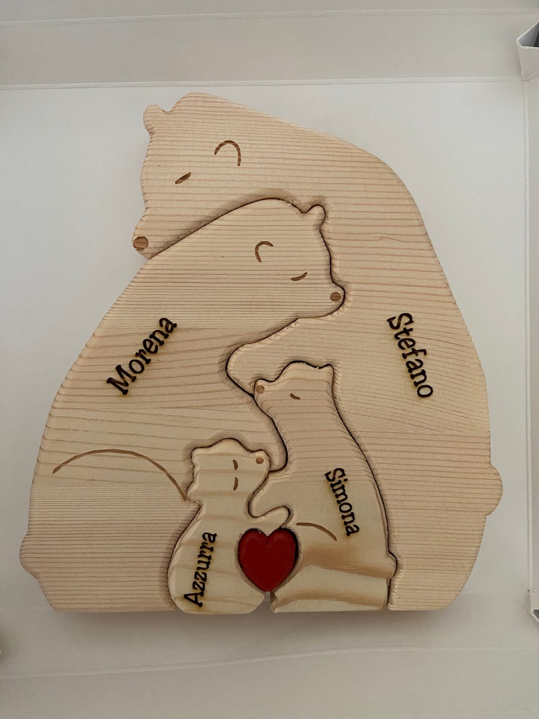 Customer photo review of Orsi famiglia - Graziosi orsetti in legno personalizzati da mostrare alla famiglia
