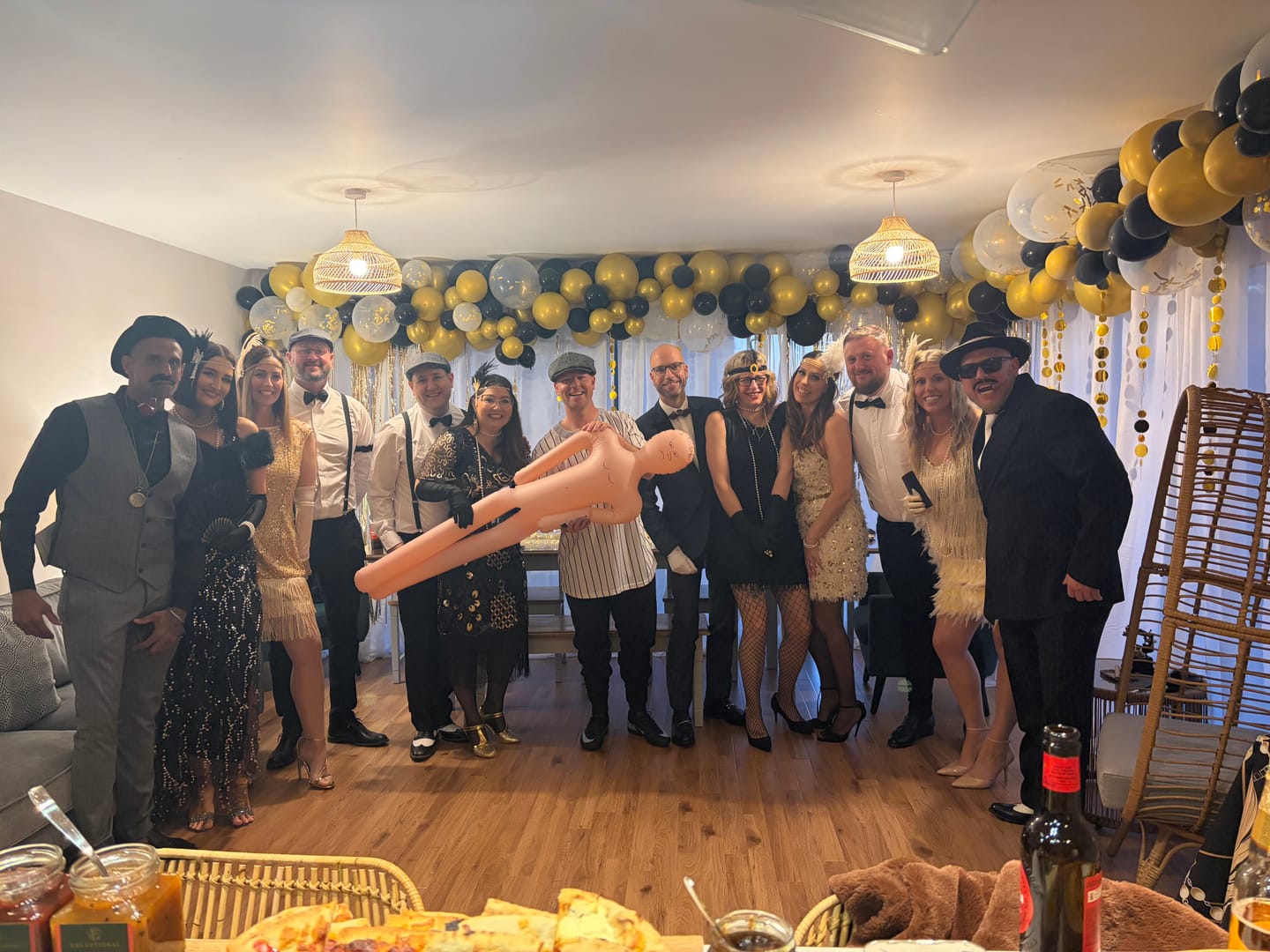 Customer photo review of Replay-able 1920s Murder Mystery Dinner Party Game for Up to 20 Adults - Host Your Own Dinner Party Game Night - 1920s Speakeasy Gatsby Theme - 1920s Fancy Dress Dinner Party(V2)